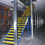 Staircase up to mezzanine floor