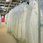 Hanging garment storage has improved efficiency at Mori Lee