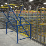 Pallet gate located on mezzanine